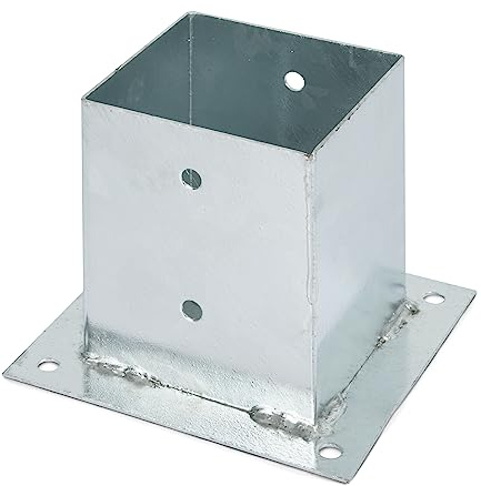 Alberts 217679 Aufschraubhülse | für Rund- oder Vierkantholzpfosten | feuerverzinkt | 121 x 121 mm
