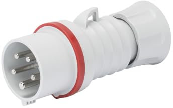 Gewiss GW60008H A bassa tensione, cavi A spina diritta, alta Performance, IP44, IP54, 6 pezzi, riferimento, 3P E polo, 380 V-415 V, 16 A, 50 Hz/60 Hz, colore: rosso