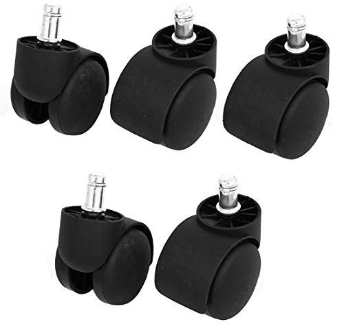 Sourcingmap 11mm x 22mm Grip Ring Stem Office Chair Swivel Twin Wheel Caster 5 Pcs