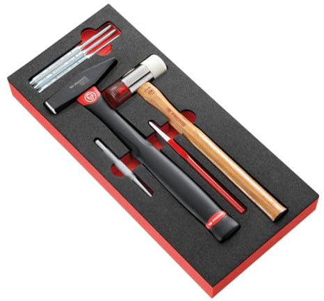 Facom MODM.MI7 - Module Mousse Outils de Frappe avec Chasses-Goupilles Longs - Argent