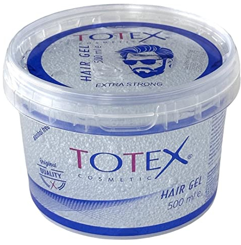 Totex Gel Coiffant Extra Fort 500 ml | Gel Coiffant Transparent avec Effet Dur et Brillant Azulène | Formule Sans Alcool pour une Tenue Extra Forte | Idéal pour Créer des Coiffures Précises