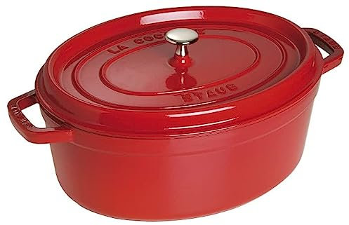 Staub Cocotte Ovalada, Hierro Fundido, Cereza, 37 cm