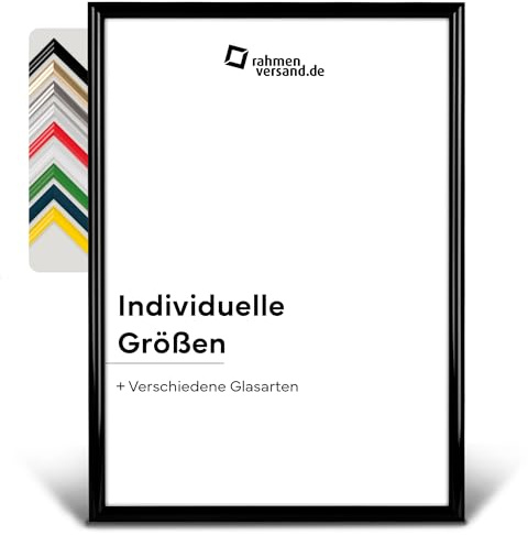 PANORAHMA BILDERRAHMEN Kunststoff Bilderrahmen 60 x 80 cm, Schwarz/Bilder Rahmen zum Aufhängen/Kunststoff Rahmen mit Echtglas