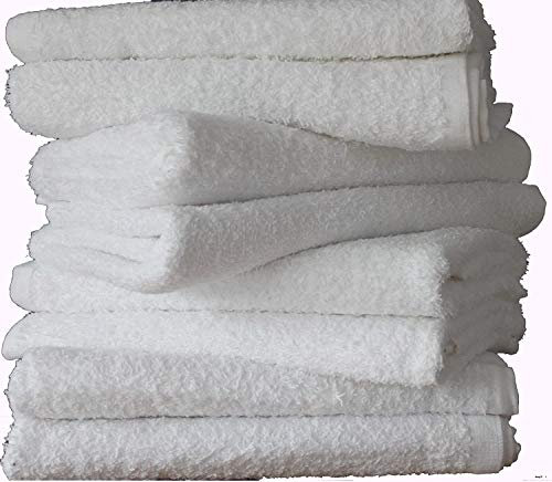 Dudu N Girlie Towels - 6 Cotton Washcloths Set - 60 x 60 cm, White - 100% Ring Spun Cotton, Premium Quality Flannel Face Cloths, Highly Absorbent and Soft Feel Towels -Terry Nappies.