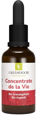 GREENDOOR Haut-Pflege Konzentrat BIO Arganöl – Granatapfel 30ml, Naturkosmetik gegen Falten Hautalterung, konzentriertes nährendes Elixier, Concentrate vegan anti aging antifalten Serum Gesicht