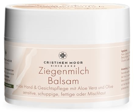 CristinenMoor Ziegenmilch Creme mit Bio Ziegenbutter | 300ml | Feuchtigkeitscreme für Gesicht und Hände | mit Bio Aloe Vera & Olivenöl - Premium Körperpflege - enthält die Vitamine A und E
