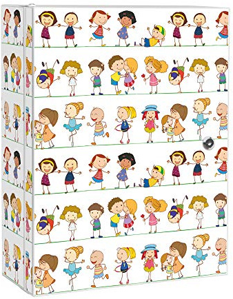 banjado Medizinschrank abschliessbar mit Motiv Kinder 35x46x15cm - großer Arzneischrank für die Hausapotheke - Medikamentenschrank aus Metall zur Medikamenten Aufbewahrung