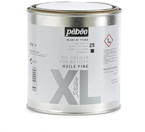 Pébéo - Olio fine XL 650 ML - Pittura ad olio bianco - Olio Bianco Titanio - Pittura ad olio Pébéo - Bianco Titanio 650 ml