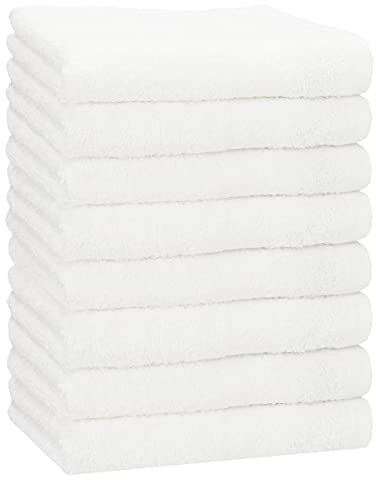 Betz 8 Stück Handtücher Set Größe 50 x 100 cm Handtuch Premium 100% Baumwolle Farbe weiß