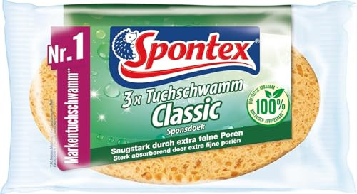 Spontex Tuchschwamm Classic, super saugstarke Tuchschwämme, universell einsetzbar (5 x 3er Pack)