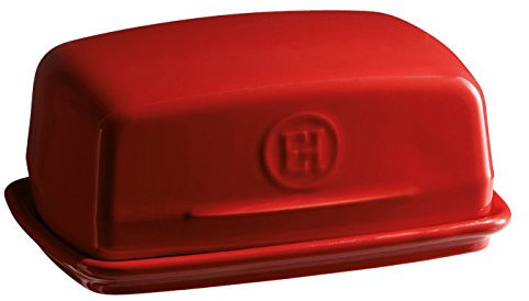 Emile Henry Butter Dish Piatto da Burro, Ceramica, Borgogna, 16.5x11.5x7.5 cm