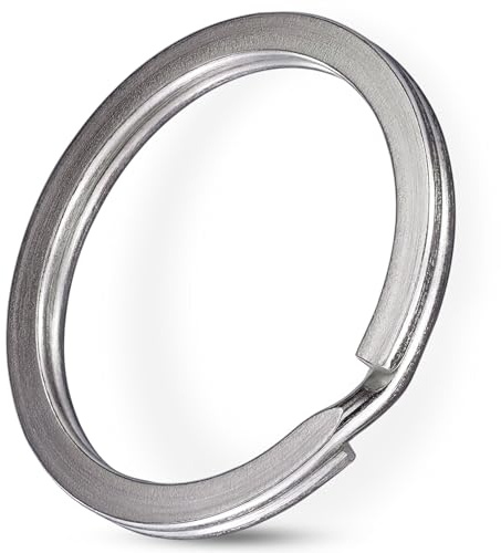 Praknu Anillas Llaveros 25mm - 100 Piezas de Acero - Anillas Planas para Llaveros - Apertura Fácil - Argollas de Acero para Llaves, Manualidades, Bisutería