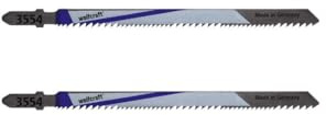 wolfcraft 2 Stichsägeblätter BiM, 3554000 - grober Schnitt in Holz, Kunststoff und Metall, T-Schaft kompatibel mit gängigen Marken - Made in Germany, TÜV-geprüft