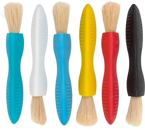 READY 2 LEARN Dreieckige Griffpinsel - 6er-Set - ab 18 Monaten - Leicht zu greifende Pinsel für 2-, 3- und 4-Jährige - Förderung des Schreibgriffs