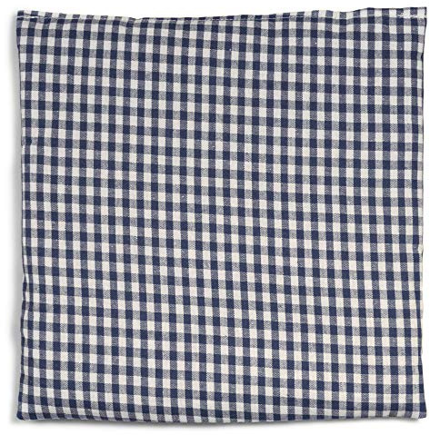 Cherry Stone Cushion 19 x 19 cm Organic Fabric Blue/White Heat Pad and Cold Compress Grain Pillow for Microwave, Oven, Freezer