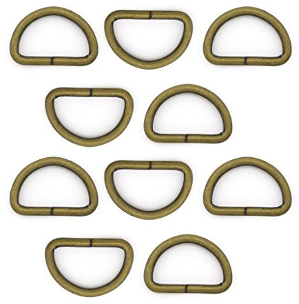 HAND 26mm antike Messingfarbe D-Ring-Schnalle - herstellen oder instandsetzen Gürtel, Taschen 32mmW x 22mmH - Packung mit 10