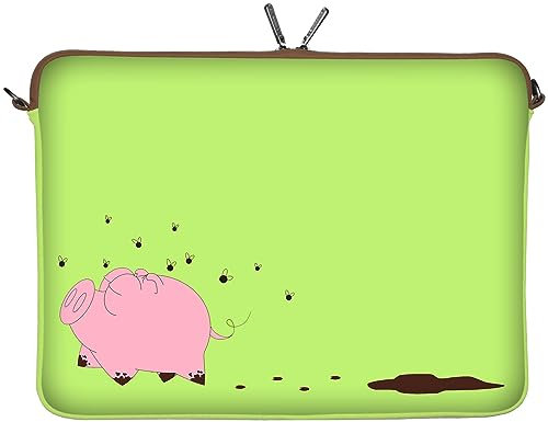 DIGITTRADE LS158-11 Happy Piggy Designer Netbook Sleeve Housse Pour Ordinateur Portable 11,6 pouces (29,5 cm) Large néoprène Pochette Sacoche
