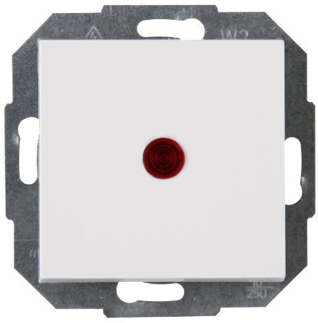 Kopp ATHENIS Kontrollschalter beleuchtet in Rein-Weiß - Stilvoller IP20 Schalter mit Kontrollleuchte - Hochwertiger Wechselschalter mit 10AX Schaltvermögen - Lichtschalter-Unterputz 250V~