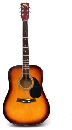 RayGar 104,14 cm volle Größe 4/4 Saiten für Akustikgitarre Dreadnought Gitarre für Anfänger Set Set Kit Stahl - Sunburst