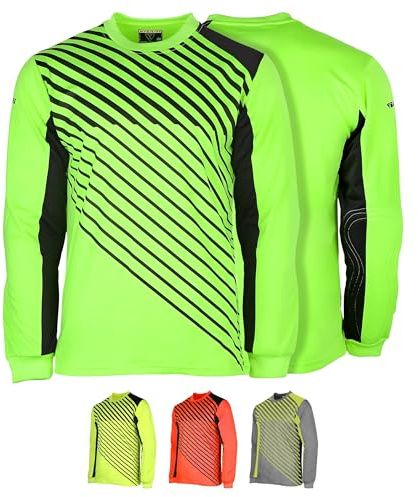 Vizari Arroyo Torwarttrikot Gepolstert T-Shirt - Atmungsaktiver Leichter Stoff - Torwarttrikot Kinder & Erwachsene - Grün, Schwarz- Größe YS