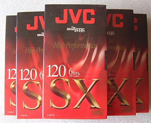 JVC haute performance SX 120 heures. cassettes VHS. Lot de 5