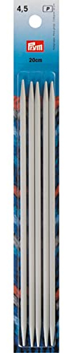Prym Strumpfstricknadeln ALU 20 cm 4,50 mm grau Strumpfstricknadel, Aluminium, 4,5 mm