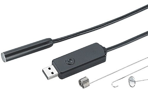 Somikon Inspektionskamera: Wasserfeste USB-Endoskop-Kamera UEC-6150, verstärktes 15-m-Kabel, LEDs (Inspektionskamera USB, Endoskopkamera wasserdicht, Wasserleitungen)