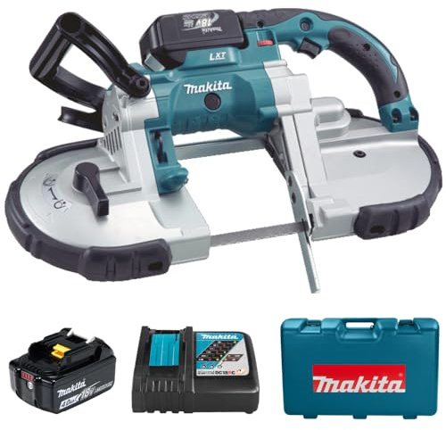 Makita Scie à ruban 18 v li-ion 4 ah makita - 2 batteries, chargeur, coffret - dpb180rme