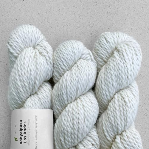 100 g Pascuali Babyalpaca Los Andes Strickwolle | 100% Alpakawolle (Babyalpaka), Farbe:Naturweiß 10