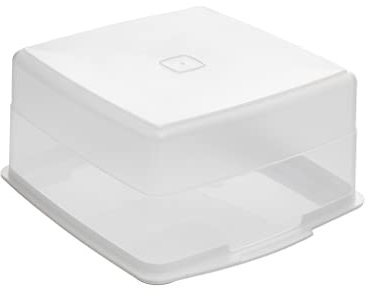 Addis 510483 Cake Seal Tight Tray Box Store Container, Clear & White, 14 litres