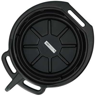 Carpoint | Ölauffangwanne 8L | Runde Form | 12cm hoch | 32cm Durchmesser | DREI Griffe & Ausgießer | Verhindert Verschütten | Langlebiges Material