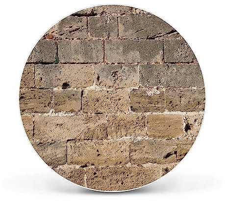 banjado Magnettafel Ø 47cm Weiß - Magnetwand aus Metall - Magnetpinnwand als Memoboard - Pinnwand Magnettafel Küche, Büro, Kinderzimmer inkl. 4 Magnete & Montageset - Steinwand Antik