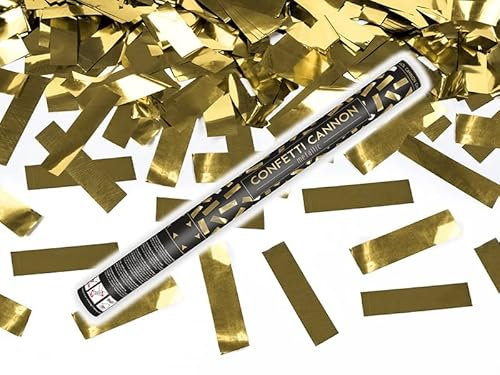 5 Konfetti Shooter Konfettikanonen Hochzeit Konfettishooter 60cm (gold)