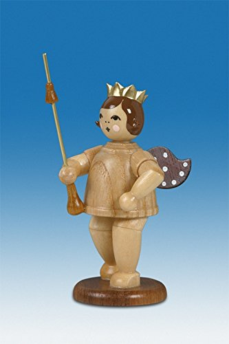 Rudolphs Schatzkiste Holzfigur Musikengel mit Tambourstab und Krone Höhe 6,5cm NEU Holzengel Instrument Seiffen Erzgebirge Figur Dekoration Holzfiguren Weihnachten Fensterschmuck Spielzeug Deko