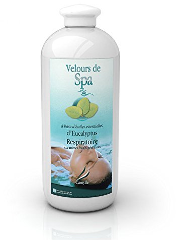 Camylle - Velours de Spa Eucalyptus - Fragrance à base d'Huiles Essentielles 100% Pures et Naturelles pour Spa - Respiratoire aux arômes frais et pénétrants - 1000ml