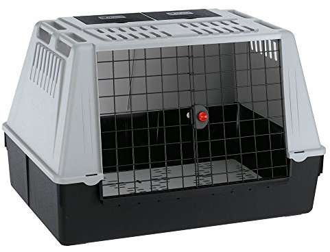 Ferplast Hundebox Auto Atlas CAR 100, Ablagefach, Doppelte Schiebeöffnung mit Sicherheitshaken, Abtropfmatte, L 100 x W 60 x H 66 cm - Max 40 Kg.