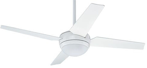 Hunter Ventilator Sonic für die Deckenmontage, Metall-Deckenventilator für den Innenbereich mit Beleuchtung und Fernbedienung, 132 cm Flügel, Weiß, optimal für den Sommer und Winter, Modell 50666