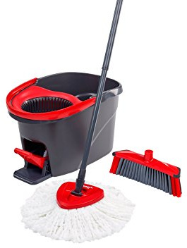 Vileda EasyWring & Clean Komplett-Set, Wischmop und Eimer mit PowerSchleuder sowie extra 3Action Besenkopf