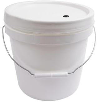 Fastrack 2 Gallon Fermenting Bucket with Lid | White | Food Grade Plastic Container with Handle | BPA-Free for Beer, Wine, Beverages & Food Storage