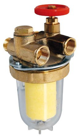 Oventrop Heizölfilter Zweistrang Oilpur mit Absperrventil 3/8 IG x 3/8 AG