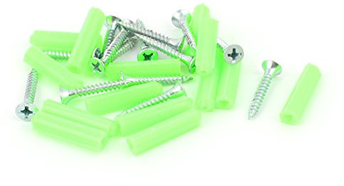 Sourcingmap® M3 x 20 mm Phillips Head selbstschneidenden Schrauben Kunststoff Dübel 14 Set de