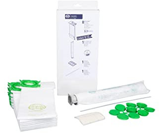 SEBO 5828ER Service Box for X1 - X5 Vacuum cleaners includes 8 x Filter Vacuum Bags, Exhaust Filter, Electrostatic Microfilter and Sealing Strip, Green