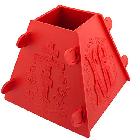 Red Russian Pascha Easter Xb Plastic Cheese Mold by Russia