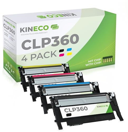 Kineco 4 Toner kompatibel mit Samsung CLT-P406C für Samsung CLP-360 CLP-365 CLX-3305FN CLX-3305FW CLX-3305W Xpress C460W C460FW C410W C467W