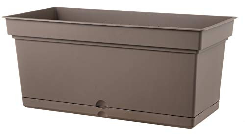 Teraplast Aqua Dimensioni 78,5cm x 38,5cm x 34cm plastica Opaca, Colore Bruno, 100% m - Fioriera Da Esterno In Pla Riciclabile Con Riserva D'Acqua. Vaso Rettangolare Da Esterno.