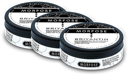 Morfose Biriyantin Haarwachs – Starker Halt, Natürlicher Glanz und Einfaches Styling, Alle Haartypen, Langanhaltend, Formel auf Wasserbasis, (175 ml (3er Pack))