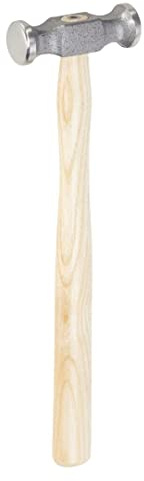 Picard Planishing Hammer for Silversmiths 170g – Dual Round Faces (Flat & Slightly Arched), Polished Alloy Steel Head with Ash Handle & Ring Wedge Fixture – 0018601-0170