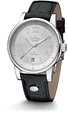 Kronsegler: Aminium II Automatik Stahl-silbern mit Lederband - Unisex-Erwachsene - Uhr - Watches