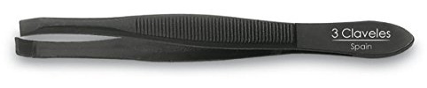3 Claveles 2232 Pinza Depilar, Cangrejo de 8 cm, Negro