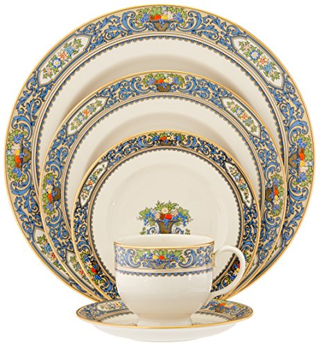 Lenox Dinnerware Set, Autumn 5-Piece Place Setting Set, Service For 1, Elegant Porcelain Dishes, Chip Resistant And Dishwasher Safe, Includes Plates Cup & Saucer, Dish Sets (Ivory, 5 Piece)